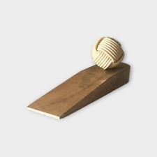 Mango Wood & Rope Door Stop
