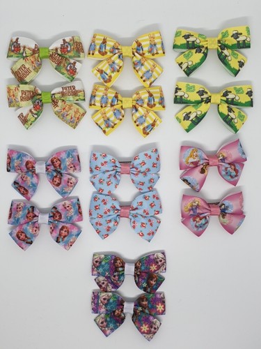 Handmade pair hair bow - 3",