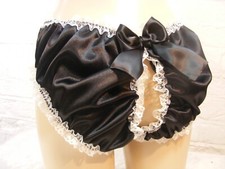sissy BLACK FRENCH MAID satin