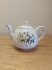 Mid Century Ellgreaves Ironstone Small I Person Teapot Yellow Roses
