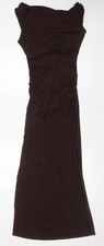 White Fox Women’s Brown Bodycon Long Dress Size L One Shoulder