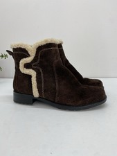 Earth Spirit Midtown Brown Suede Shearling Ankle Boots EUR 37.5 UK 4.5