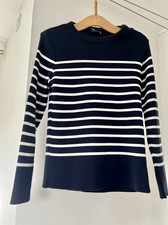 Armor Lux Breton Briac Fisherman’s Wool Jumper Navy/Cream – Size 3 12/14