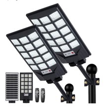 HONEYBABY Solar Street Lights Outdoor Waterproof, 8500K Solar Powered Lights - 2