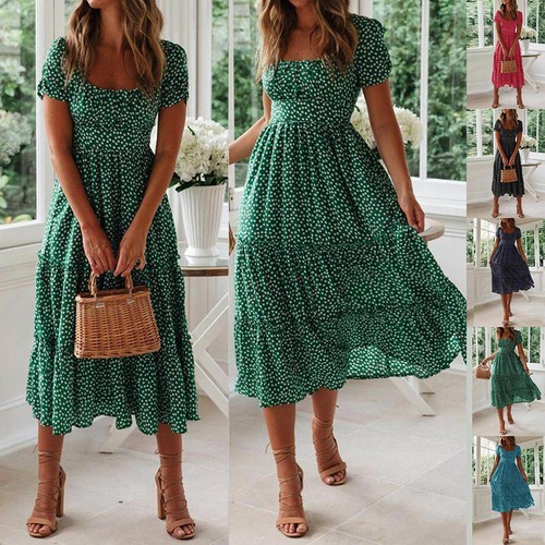 Womens floral boho summer midi - summer,