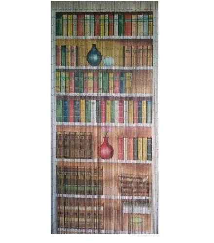 Bamboo beaded curtain bookcase - bamboo,