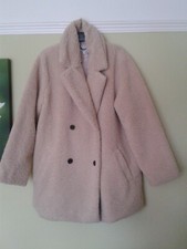 Fat Face Coat - Size 22 - Teddy Fur - Honey Beige - New