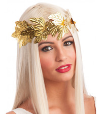 SHINY Gold Laurel Leaf Head Band Crown Roman Greek God Goddess Caesar 