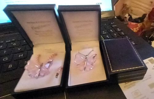 Lalique pendant crystal - crystal, pink
