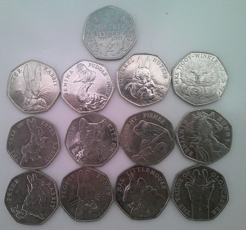 Beatrix potter 50p coins - potter,