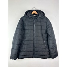 Onfire Black Hooded Puffa Jacket Size UK 16