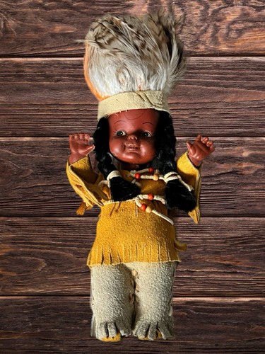 Vintage native american doll - native,