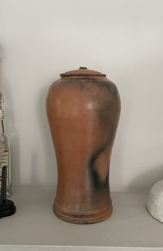 Vintage old terracotta urn - vintage,