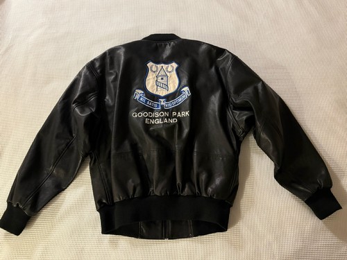 Rare everton leather bomber - leather,