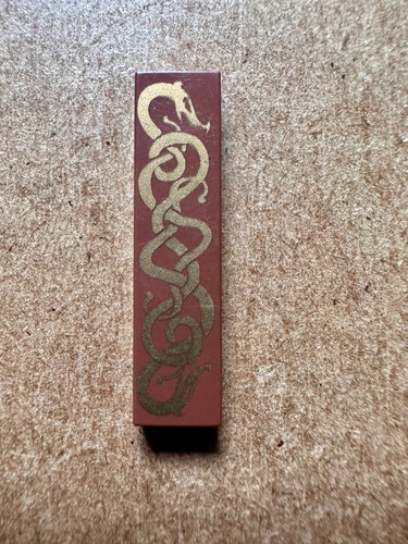 Lego tile 1x4 with gold - gold, viking