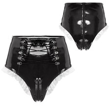 UK Women Sexy Shiny Leather