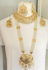 IndianPakistani Bridal Rani  Haar Choker Earring Tikka Jhumar Jewellery Set 5pcs