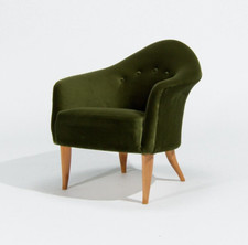 Mid Century Armchair Kerstin Horlin-Holmquist Swedish Chair Vintage Green 1950’s