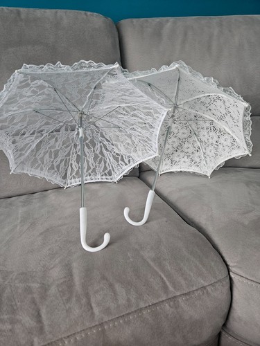 Mini lace wedding parasols - 2x,