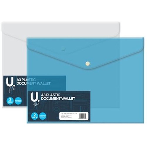Plastic document wallets - a3,