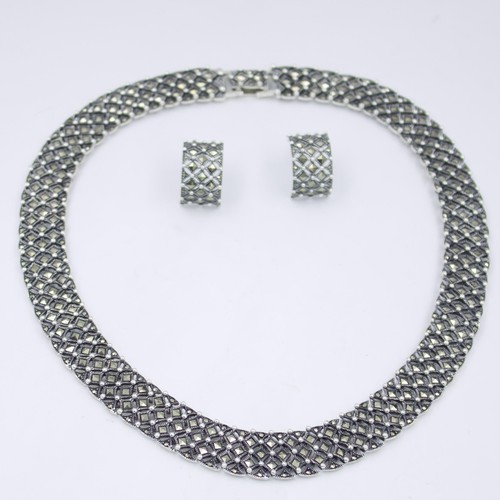 Elegant marcasite collar - marcasite,