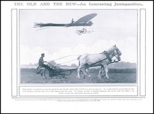 1911 AEROPLANES Comparison between Horse and Plane Petrol Plough (147)