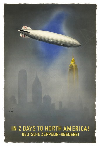 Hindenburg zeppelin over new - hindenburg,