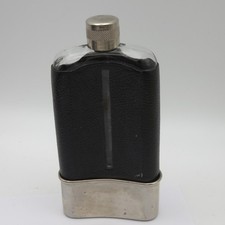 Vintage Glass Hip Flask with