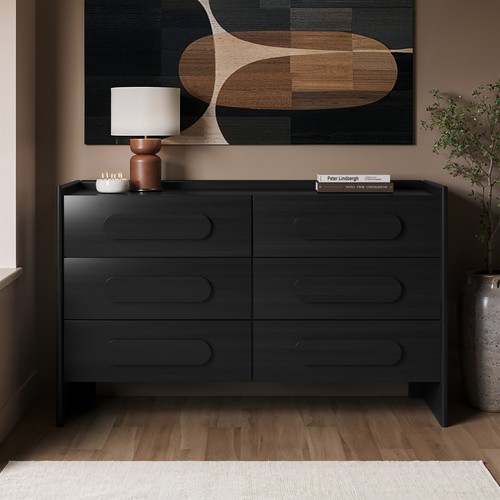 Wide black chest drawers - chest,