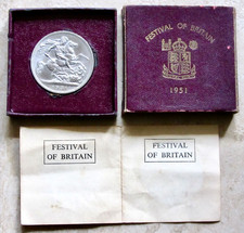 GREAT BRITAIN GEORGE VI 1951 CROWN FESTIVAL OF BRITAIN UNC IN ORIGINAL BOX + COA