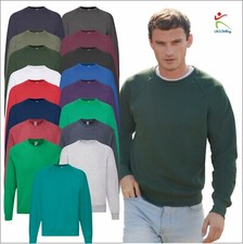Fruit of the Loom Mens Classic Raglan Sweatshirt Casual Plain Round Neck Jumper