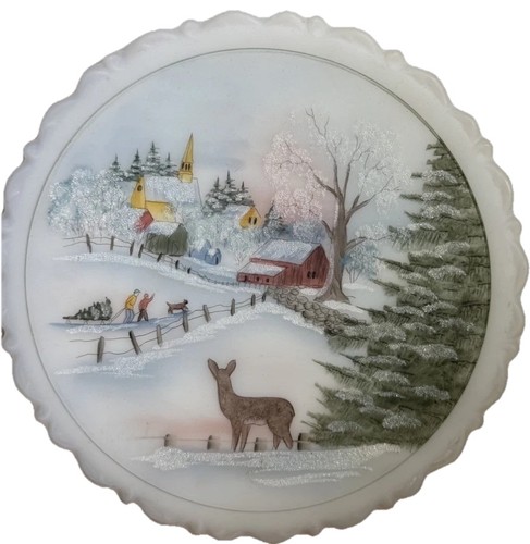Fenton glass plate - fenton, hand