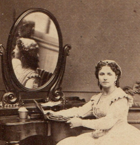 London cdv lady reflection - london,