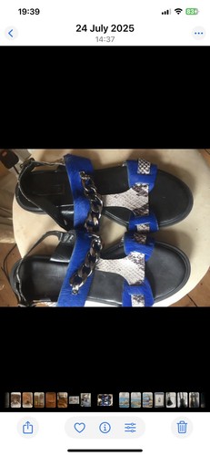 Ladies blue chain sandals - ladies,