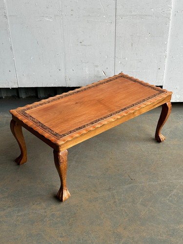 Indian carved walnut coffee - an,