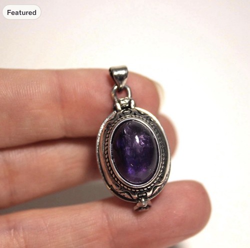 Amethyst locket pendant - locket,