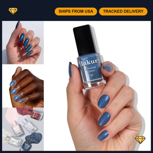 Blue nail polish - polish,