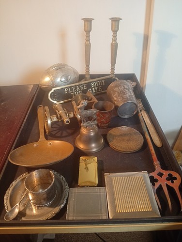 Silver plated and brass - plated,