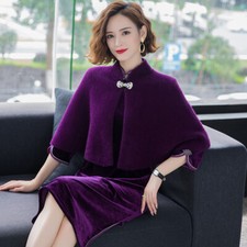 Women Lady Faux Wool Shawl
