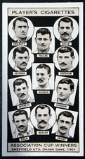 SHEFFIELD UNITED  1901 FA Cup Final Draw Team  Vintage 1930's Photo Card  JE29M