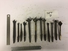 Carpenter woodworker chairmaker builder vintage wood auger drill bit set tool