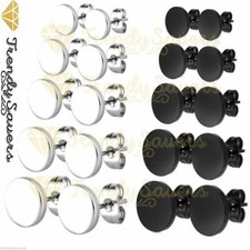 1 Pair Stainless Steel Mens Womens Silver Cheater Plugs Stud Earrings  3-12mm