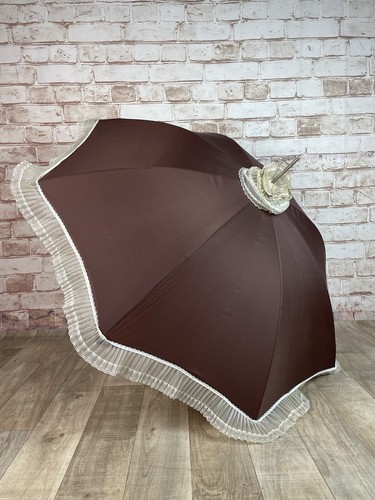 Vintage ruffled parasol - vintage,