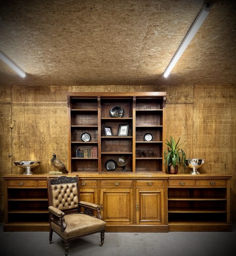Victorian solid oak breakfront - oak,