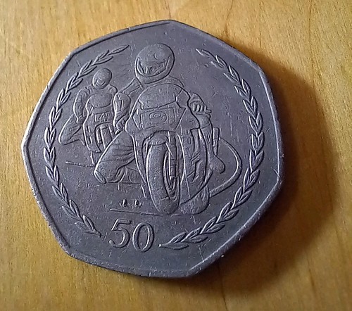 Fifty pence 1997 usle man - pence,