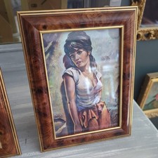 J H Lynch Tanya  1960's style framed print woman. Vintage style