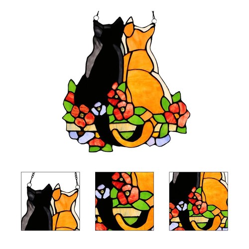 Stained glass cat window - cat,