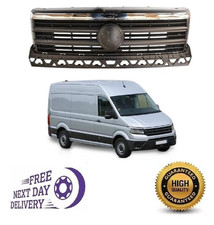 Vw Crafter 2017-2025 Front Main Grille Top Grill Black Chrome Insurance Approved