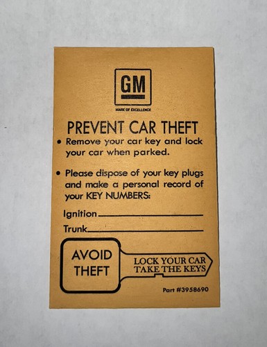 New 1969 1976 key envelope - key,
