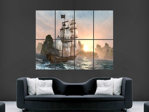 Pirate ship poster - poster, sea